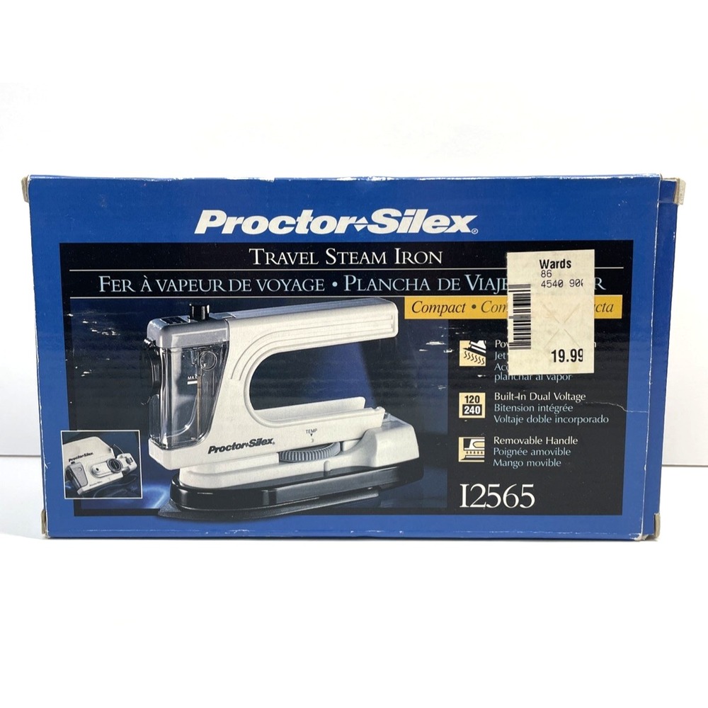 Proctor Silex DUAL voltage STEAM Dry TRAVEL IRON with handy travel pouch CLEAN!